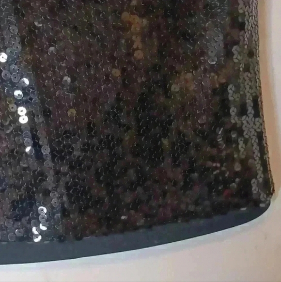 August Silk Womens Elegant Black Sequin Short Sleeve Top - Picture 5 of 12